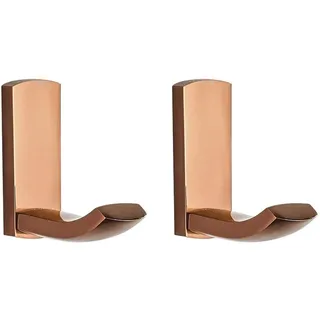 Flybath 2er-Pack Garderobenhaken Wand Messing Bad Handtuchhaken Roségold | L-Form, Rostschutz Robust, Küche Badezimmer Wandhaken Modern, Kleiderhaken Türhaken Zum Bohren Wandmontage Rose Gold Glänzend