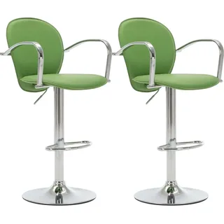 SYFAXTM Barhocker mit Armlehne 2 Stk. Grün Kunstleder - Grün