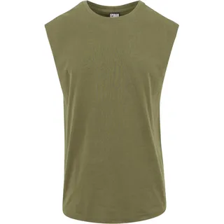 Urban Classics Herren Open Edge Sleeveless Tee – Locker geschnittenes Muskelshirt aus 100% Baumwolle, ärmellos, Sommer Tank Top für Sport & Freizeit,Olive,XXL