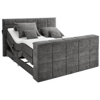 CARRYHOME Boxspringbett Dunkelgrau, ¦ grau ¦ Maße (cm): B: 202 H: 123