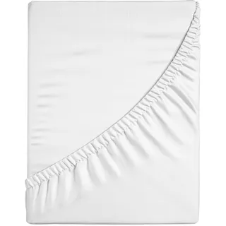 bellana Spannbettlaken Baumwolle-Polyester-Jersey-Elasthan-Lyocell 200 x 220 cm weiß