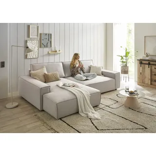 Home Affaire »NEU: SHERWOOD XXL 284, Big-Sofa L-Form, tiefe Sitzfläche 95 cm, Cord« Recamiere rechts/links, als Schlafsofa stellbar, Cord u. Leinenoptik,
