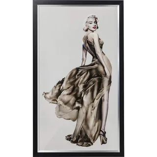 Kare Design Bild Frame Marilyn Grau/Schwarz, Glasbild, Kunstdruck, Marilyn Monroe, Wanddekoration, Dekobild, Modern, Wohnzimmer, Schlafzimmer, Flur, 172x100x4cm