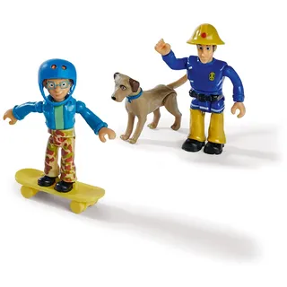 simba toys gmbh&co Simba 109252515 - Feuerwehrmann Sam Figuren Doppelpack mit Tier, Figur 7,5cm, beweglich, mit Zubehör, 4-Fach Sortiert, es Wird nur EIN Artikel geliefert, ab 3 Jahren