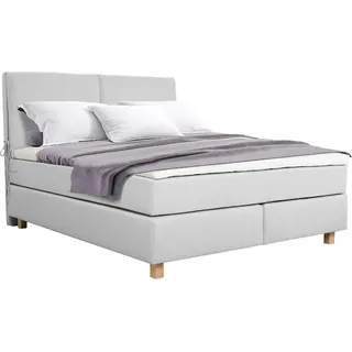 Home Affaire Boxspringbett »Nele« inkl. Topper im schlichtem Design, grau
