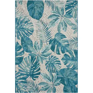 HANSE Home Outdoorteppich »Tropical Leaves«, rechteckig, 3 mm Höhe, In-& Outdoor, Teppich, Wetterfest, Balkon, Garten, Wohnzimmer, Floral HANSE Home türkis B: 80 cm   1 St.