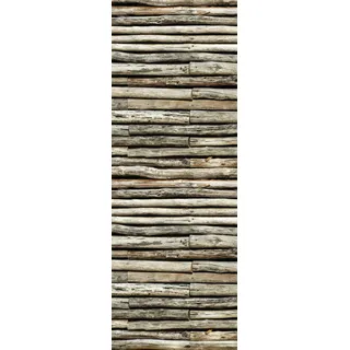 queence Vinyltapete »Faustus« Holz   Motiv   Retro   bedruckt   gemustert glatt 90x250cm, selbstklebend, kinderleichte Anbringung,, Sticker, braun
