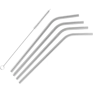 Gebogene Trinkhalme, Edelstahl, 6 mm