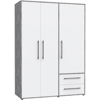 Forte Drehtürenschrank Mokkaris 145 x 200 x 59 cm Grau