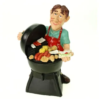 Kremers Schatzkiste Spardose Grillmeister 16 cm Lustige Sparbüchse aus Polyresin bunt – Geschenkidee für Männer, Vatertag, Geburtstag & BBQ-Fans – Witzige Grillkasse