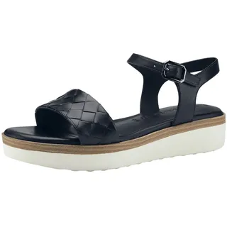TAMARIS Damen Sandaletten, Frauen Sandalen,Sommerschuhe,Freizeitschuhe,offene Schuhe,Strandschuhe,Sommersandalen,bequem,flach,Navy,37 EU
