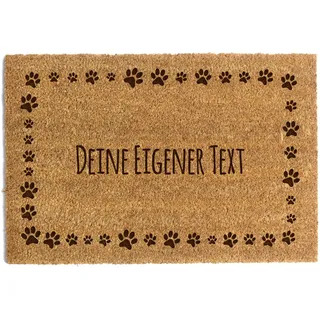 Happenings Personalisierte Fußmatte | Kokosmatte mit Ihrem Text | Original Türmatte für Innenbereiche | Familien Namen | Lustige Eingangsmatte (40x60, Modell 4)