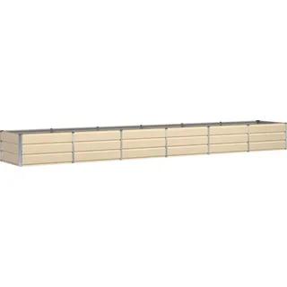 Pflanzkübel Elfenbein 480 x 80 x 45 cm Stahl - Weiß, Beige