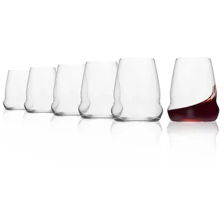 Stölzle Lausitz Weinbecher Cocoon/Rotweinglas 6er Set/Rotweingläser groß extravagant/Weingläser Rotwein/Stölzle Rotweingläser/Wein Becher Glas