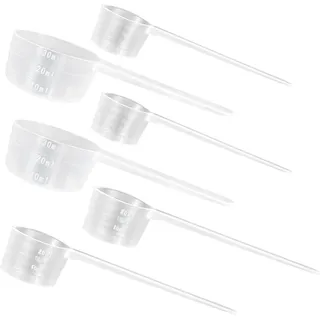 Messlöffel Gramm, 6 Stück Dosierlöffel Transparent Protein Löffel Kaffee Messlöffel Proteinpulver Waschpulver Dosierer mit Skala 5g 10g 15g Waagen Scoop Löffel für Backen Küche