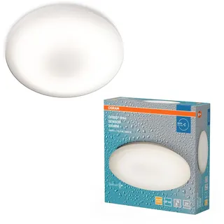 Osram Orbis Sensor-Deckenleuchte Wandleuchte 300mm, spritzwassergeschützte Anbauleuchte in Weiß aus Aluminium, IP44-Schutz, für Bad, Gänge und Flure