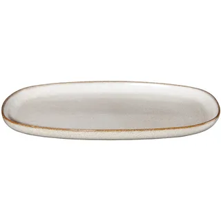ASA Saisons Ovale Platte Steinzeug Nude-Sand, Größe: 31cm x 18cm x 2cm, 27201107