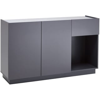 trendteam smart living - Luca - Sideboard - Grau Matt lackiert - Kommode mit abgesenkten Oberboden - griffloser Schrank - (BxHxT) 138 x 83 x 40 cm - Made in Italy - Sockel