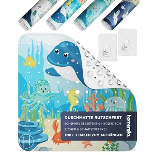 homerella© Duschmatte rutschfest 53x53cm, INKL. AUFHÄNGUNG, Antirutschmatte Dusche, schimmelresistent&waschbar, Duschwanneneinlage, Duscheinlage, Rutschmatte Dusche, Duschmatten, Badematte rutschfest