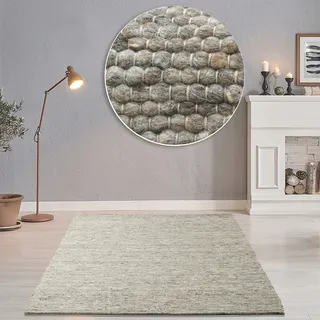 THEKO Handwebteppich ¦ braun ¦ Wolle, ¦ Maße (cm): B: 40 H: 1,2