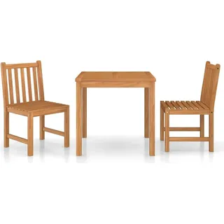 vidaXL 3-teiliges Garten-Ess-Set 80 x 80 cm Massivholz Teak - Braun