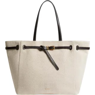 Ted Baker Shopper Tafanie Belted Herringbone Canvas Large Tote Bag Brn-Choc beige - Beige
