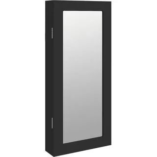 vidaXL Schmuckschrank mit Spiegel Wandmontage Schwarz 30x8,5x67 cm - Schwarz