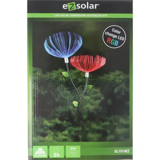 EZSolar Solar Gartenstecker LED Design-Licht Löwenzahn Farbwechsel 2 Blumen GL1010EZ - Transparent