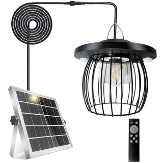 CREATESTAR Solarlampen für Außen Hängend, LED Solar Hängelampen mit Fernbedienung, IP65 Wasserdicht Solarleuchten Pendelleuchte für Garten Terrasse Balkon Pavillon Patio Pergola Garage