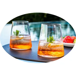 Topkapi Whisky Glas “Whiterocks 50 XL” für Whiskey, Whisky on the Rocks, Drinks, XL-Größe, Pyramidenform, Bleifreies Kristallglas, Bar & Lounge Serie, H ~11 cm, V ~500 ml, 2 Stück