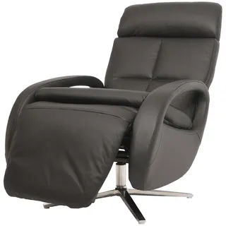 Mendler Relaxsessel HWC-L11 Leder 70 x 109 x 70 cm Schwarz drehbar mit Liegefunktion