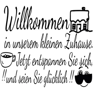 Docliick® Wandtattoo Spruch"WILLKOMMEN IN UNSEREM" Wandtattoo Spruch Wandsticker Wandtattoo Sprüche Celebrown.wandtattoo deutsch Docliick DC-057-AL
