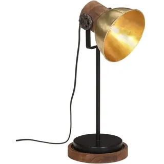 Schreibtischlampe 25 W Antik-Messing 17x17x50 cm E27 - Braun