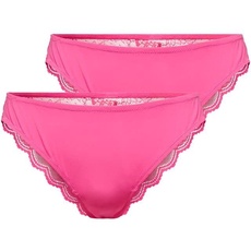 ONLY Damen Onlwillow Lace Brazilian 2-pack Panties, Pink Flambé, M EU