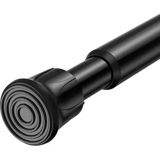 AIZESI 1 Stück klemmstange gardine 70-130CM Schwarz, Ø13mm Teleskopstange, Für Fenster, Kleinere Schränke, Küche und Badezimmer, Teleskop-Gardinenstange ohne Bohren