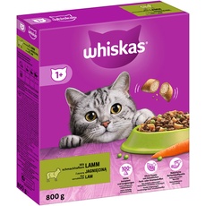 Whiskas Adult 1+ Trockenfutter Lamm, 5x800g (5 Packungen) - Katzentrockenfutter für erwachsene Katzen - unterschiedliche Produktverpackungen erhältlich