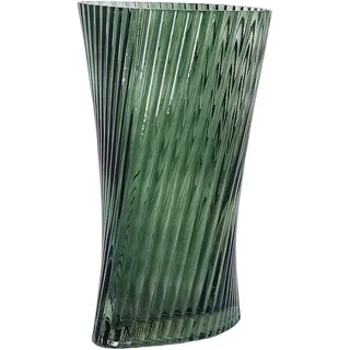 Beliani Blumenvase Glas 26 cm Dunkelgrün