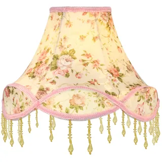 Eastlion 11.8" Retro Palace Anhänger Handgefertigte Anhänger E14/E27 Lampenschirm für Tischleuchten,Stehleuchten,Wandleuchten,12x30x23cm Rosa