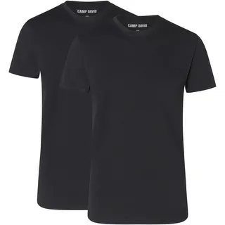 CAMP DAVID Unterhemd "underwear" mit flacher Naht, schwarz