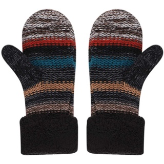 Handschuhe Damen Mädchen Fäustlinge Plüschfutter Strickhandschuhe Winddichte Fausthandschuhe Bunt Gestrickte Damenhandschuhe Warme Winterhandschuhe Handwärmer für Outdoor Sport Skifahren Radfahren