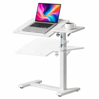 Relaxdays Stehpult, 67,5–102 cm höhenverstellbar, neigbar, unsichtbare Rollen, Home-Office, Laptoptisch, C-Form,
