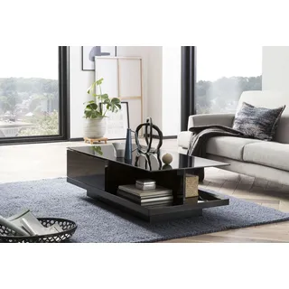 SalesFever Couchtisch Schwarz Glas 120 x 36 x 60 cm