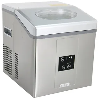 Saro Eiswürfelbereiter – 15 kg / 24 h – Edelstahl – 3 Eisgrößen wählbar – Wassertank 2 L – Vorratsbehälter 1,4 kg – Modell EB 15 PRO