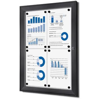 Showdown Displays Showdown® Schaukasten Magnetisch 52,1 x 69,6 cm, Anthrazit 4 x DIN A4