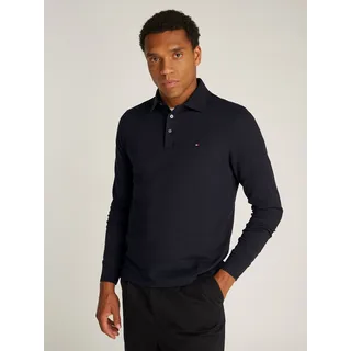 Langarm-Poloshirt TOMMY HILFIGER "1985 SLIM LS POLO", Herren, Gr. M, blau (desert sky), Obermaterial: 96% Baumwolle, 4% Elasthan, Shirts Langarm-Poloshirt