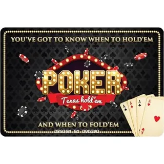 DODINO 20x30cm blechschilder POKER Fan Deko Chill Lounge Schild Garten Metallschilder vintage Deko Geschenk-Idee für besondere Menschen