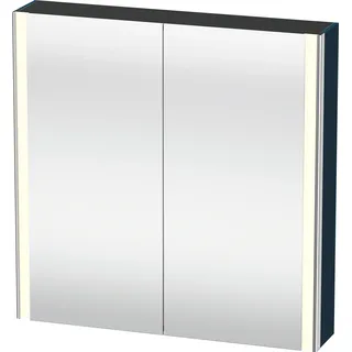 Duravit XSquare Spiegelschrank mit LED- Beleuchtung, 800x800x155mm, XS7112098980000, Farbe: Nachtblau Seidenmatt Lack