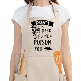 Fairy's Gift Lustige Kochschürze für Frauen, Retro-Hausfrau, sarkastische Schürzen mit Taschen, Schürzen zum Kochen, Humor, Damenküchenschürze, lustiges Valentinstags-Backgeschenk für Frauen, Mutter,