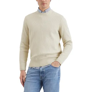 Marc O'Polo Herren, Pullover aus Bio-Baumwolle Leichter Rippstrick, Beige (gray silk), XXL,