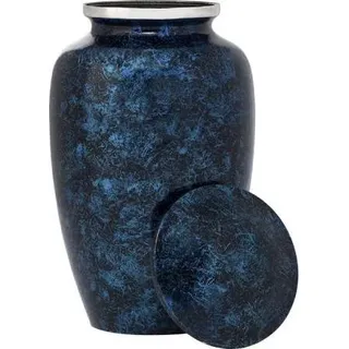 XXL Urne 3,5 Liter aus Metall - Einzigartige Dekorationsurne für Menschliche oder Tierasche - Pure Blue